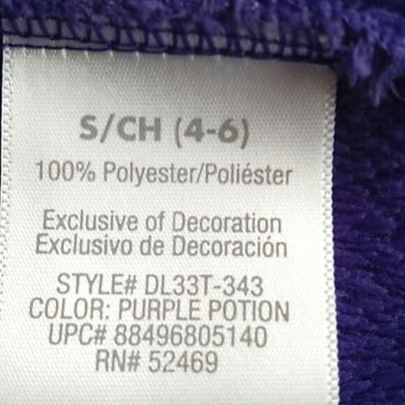 Danskin Purple/Black Fleece Zip Up Jacket. Sz S/CH - Picture 12 of 12